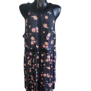 Torrid Black Floral Sleeveless Halter Dress 3
